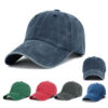 Wholesale Water Washed Cotton Baseball Cap Solid Color Curved Brim Hat with Sun Protection for Summer