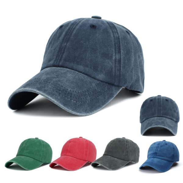 Wholesale Water Washed Cotton Baseball Cap Solid Color Curved Brim Hat with Sun Protection for Summer