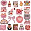 oly-33538740e2ce7ecca74da2515cc50f1a Wholesale Trendy Embroidered Fabric Patch Pink Holiday Design Polyester Thread Bag Charm