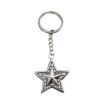 Wholesale 3D Embossed Star Distressed Finish Zinc Alloy Keychain Car Key Accessory for Men