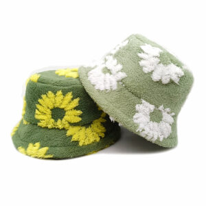 oly-33631626e23fb5d1538f551fc540569c Wholesale Sunflower Plush Fisherman Hat Dark Green Winter Outdoor Hat for Women