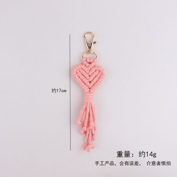 oly-336383d44834067cce3c6c482c983fbd Wholesale Bohemian Heart Tassel Silicone Bag Charm Keychain in Pink, Resale Accessory