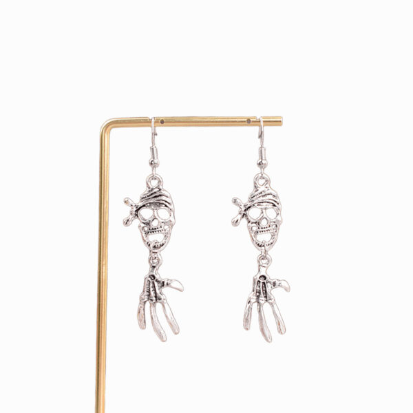 oly-3367aa8a8887cd9c845741868412851c Wholesale Vintage Skull Pendant Earrings Antique Silver Geometric Halloween Jewelry for Party Gift