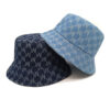 Wholesale Trendy Letter Pattern Denim Bucket Hat Sun Protection Foldable Resale