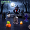 Wholesale Halloween Themed Resin Castle Cross Crow Ornament - Purple Miniature Decor for Home Gift Resale OLY Exclusive
