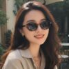 oly-3396bdc35fd73b330a164053aae0b1eb Wholesale Trendy Round Sunglasses Black Frame Gray Lens UV400 Travel Fashion Accessory
