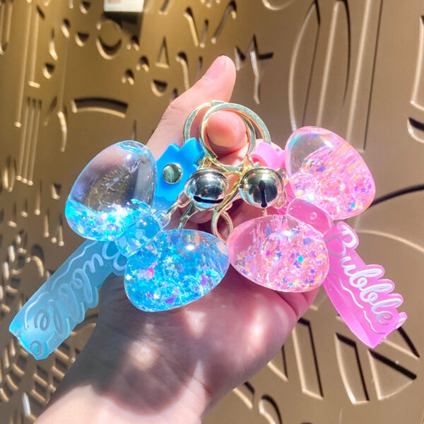 oly-33ad581c9f323abdece75385cd16b014 Wholesale Luminous Bow Bubble Bead Keychain Acrylic Car Key Accessory Gift