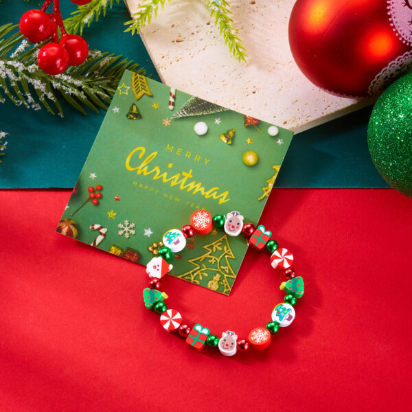 oly-33ba2630cb835ba64c11d5f10fd9c468 Wholesale Christmas Snowflake Handmade Soft Clay Beaded Bracelet Fashion Jewelry Boutique Resale