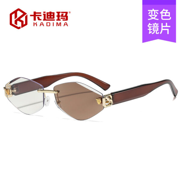 oly-33bb312f484423ca30aefcdbc1dcf45d Wholesale Y2K Frameless Color Changing Sunglasses UV400 Retro Hip Hop Fashion Gold Frame Gray Lens Summer Outdoor Resale