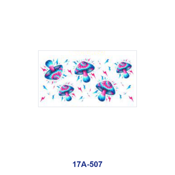 oly-33cc6bbf6a30d941980891800b760815 Wholesale 5pcs Psychedelic Watercolor Mushroom Lightning Star Candy Flower Mixed Decor Prints 16oz Cup UV DTF Wraps