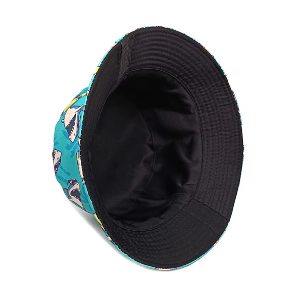 Wholesale Trendy Double Sided Shark Pattern Bucket Hat for Women Sun Protection