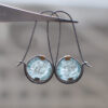 oly-33eb88b983db00ded6954c9eab914927 Wholesale Retro Moonstone Round Earrings Two-Tone Silver Light Blue Alloy Electroplated Fashion Jewelry Accessory