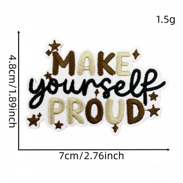 oly-34172106edefad3882aafc19d77afddd Wholesale Bohemian Embroidered Patch with English Inspirational Quote Iron-On Decorative Accent for Resale