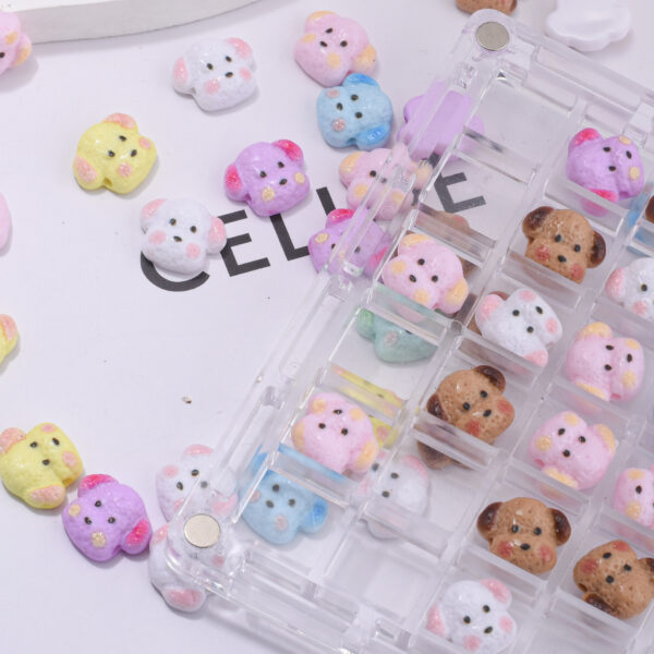 oly-343921bbecea2352693febf8b0f5f6a9 Wholesale Acrylic Electroplated Puppy Dog Head Beads DIY Phone Chain Charms Fashion Decorative Accessory for Craft Supply Boutique Resale