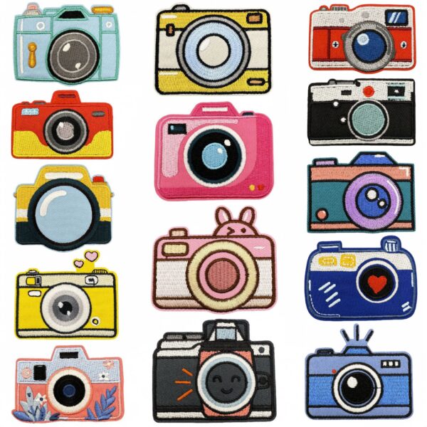 oly-3441ab81bc18573f4e0a059b6dc309ef Wholesale Polyester Embroidery Patch Cartoon Camera Decorative Accessory for Party Resale