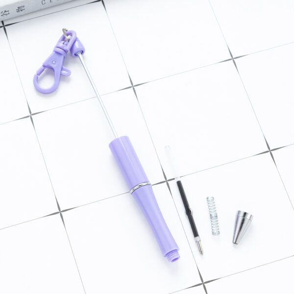 oly-3448adadd8f390ccb2dbe7457f4c801e Wholesale Rotating Beaded Keychain Pen Plastic Ballpoint Pen 1.0mm Tip for Office School Gift