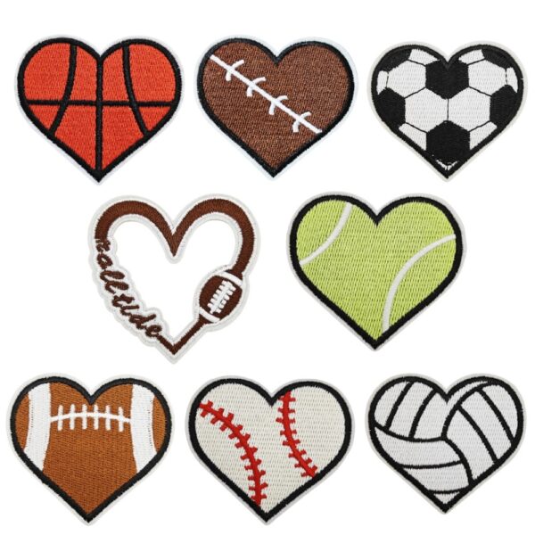 Wholesale Cute Sports Heart Embroidered Patch for Hat DIY Clothing Accessory Resale