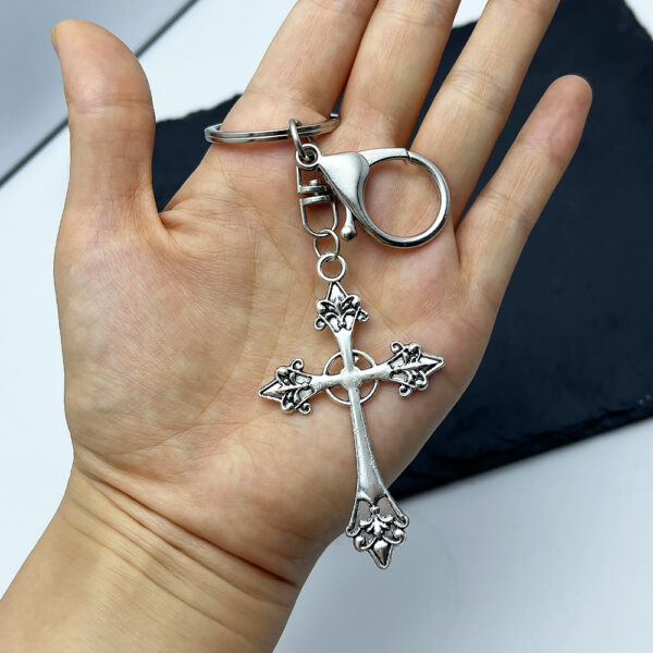 Wholesale Gothic Flower Cross Keychain Car Key Accessory Bag Charm Gift