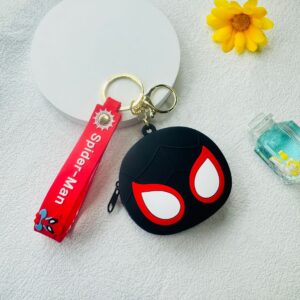 Coin purse-spider-man (leather cord)-black