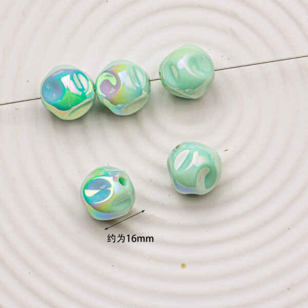 Wholesale DIY Acrylic Loose Beads 16mm AB Plated Pink for Car Key Accessory Bag Charm