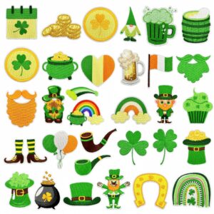 Wholesale Irish Green Embroidered Cloth Patch, Cartoon Festival Badge for Clothes, Decorative Gift