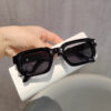 Wholesale Retro Square Sunglasses Grey Lens Black Frame Fashion Accessory Boutique Gift