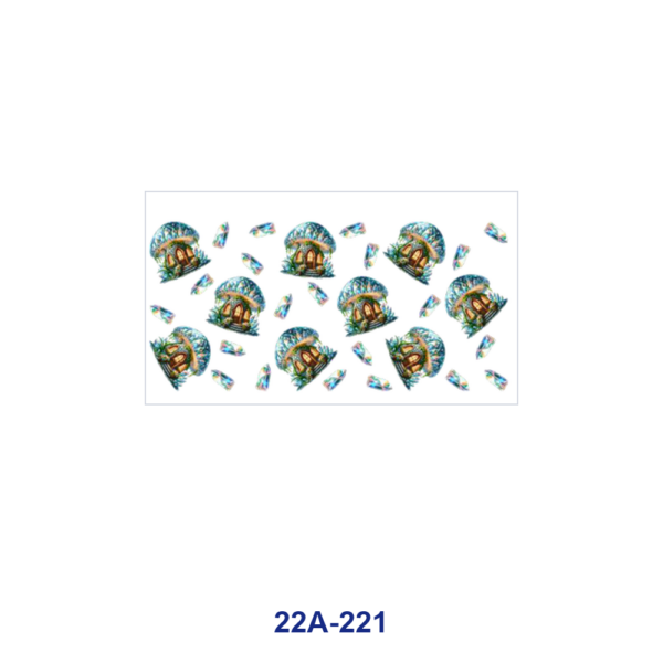 oly-34abc5f810dafa25ec9671a842194a2f Wholesale 5pcs Fantasy Fairy Mushroom House Moon Star Butterfly Floral Crystal Watercolor Mixed Print 16oz Cup UV DTF Wraps