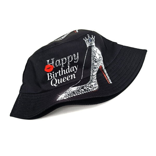 Wholesale Happy Birthday Crown High Heel Pattern Bucket Hat Fashion Accessory for Gift Boutique Resale