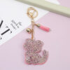 oly-34ed2a22db6131f66d9add28ccb5a502 Wholesale Trendy Rhinestone Cat Keychain Charm Boutique Bag Charm with Tassel for Gift Giving