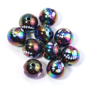 Black skull beads / About 16mm, hole about 2.8mm (about 22g/pack)