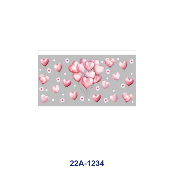 Wholesale 5pcs Soft Blush Pink Gentle Valentines Heart Balloon Fluffy Heart Butterfly Floral Daisy Mixed Decor Prints 16oz Cup UV DTF Wraps