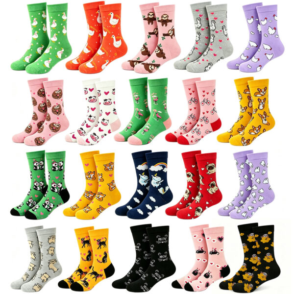 oly-3513b8136b4371d24e29e22fd68655a4 Wholesale Cotton Mid Calf Socks with Animal Print Design Trendy Unisex Casual