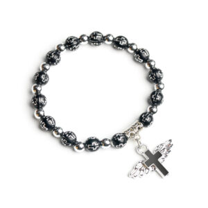Black with silver