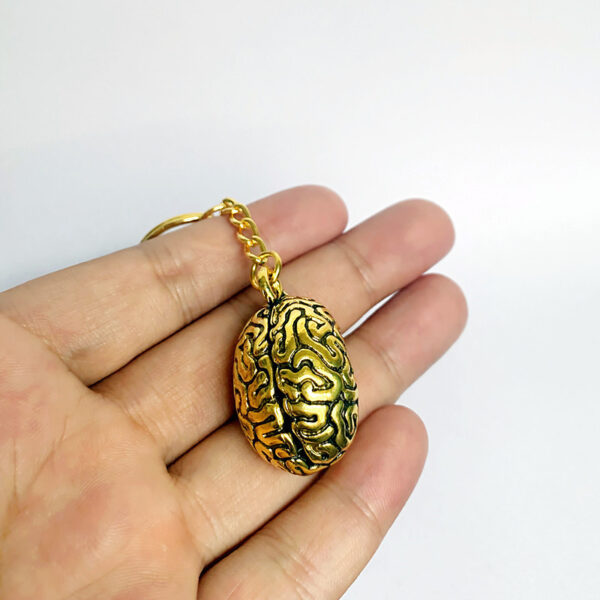 Wholesale Alloy 3D Brain Keychain Vintage Anatomical Keyring Decorative Accessory