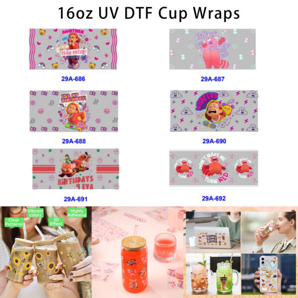 oly-356334b0694d147803fffbfe3fe12eb7 Wholesale 16oz Cartoon Series Cup UV DTF Wraps
