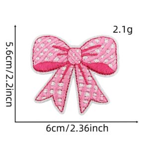 Pink bow cloth stickers 3#