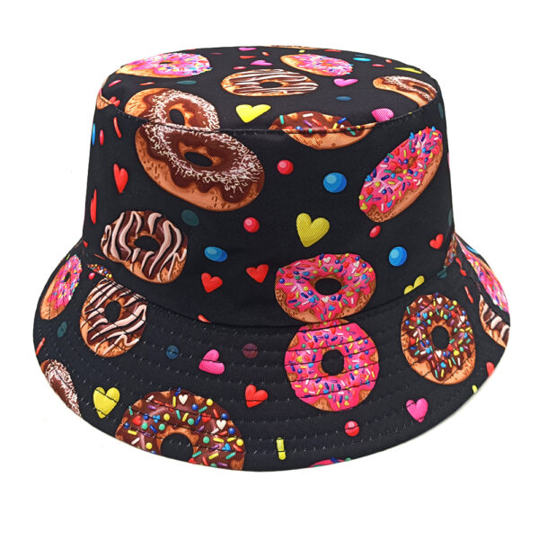 oly-35d714b9325c0aa86e4e6df211e72784 Wholesale Double sided Donut Pattern Bucket Hat for Outdoor Sun Protection Unisex