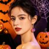 oly-3632ecc9f9de3c286772c649067ec320 Wholesale Acrylic Halloween Pumpkin Earrings Trendy Cartoon Design for Party Wear