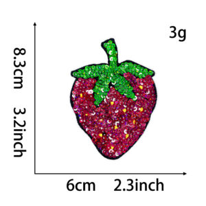 Hot melt adhesive backing * sequin embroidery * strawberry
