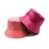 Wholesale Patent Leather Reversible Fisherman Hat Two Sided Wear Sun Protection Foldable Casual Unisex for Resale