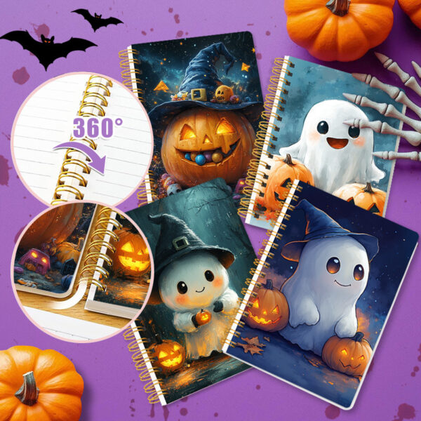 oly-36601804ea5fab982209dc0c11b95688 Wholesale Trendy Halloween Jack O Lantern A6 Spiral Notebook 80 Sheets Party Favor