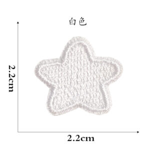 Five-pointed star cloth stickers-White * This is self-adhesive