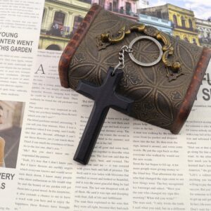 Black cross keychain