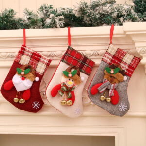 oly-369a40fdd729ad707fb2cd55fc5cbea0 Wholesale Korean Style Christmas Stocking with Bell Polyester Decorative Gift Bag Home Decor