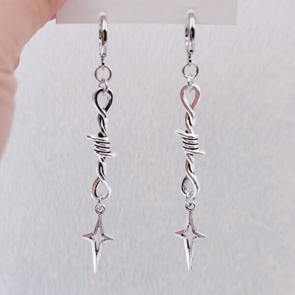 oly-369da7a63d127d08c4c2e51a4265f1d3 Wholesale Silver Electroplated Metal Geometric Pearl Drop Earrings Trendy Gothic Punk Style Jewelry Accessory for Resale