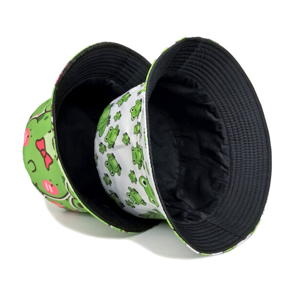 Wholesale Frog Pattern Bucket Hat Sun Protection Cartoon Beach Hat for Women