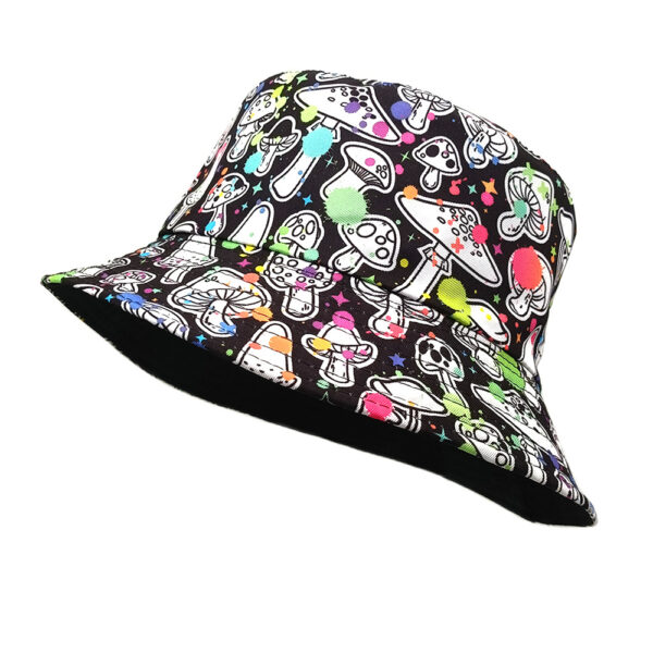 oly-36c11c393ebac48ef0ea0ac0b2563763 Wholesale Colorful Mushroom Printed Fisherman Hat Retro Double Sided Sun Hat for Men Women Fashion Accessory for Party Boutique