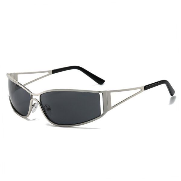 oly-36da0748b7516703b7885e755f67f58a Wholesale Retro Cat Eye Metal Sunglasses UV400 Sunshade Grey Lens Black Frame Boutique Resale