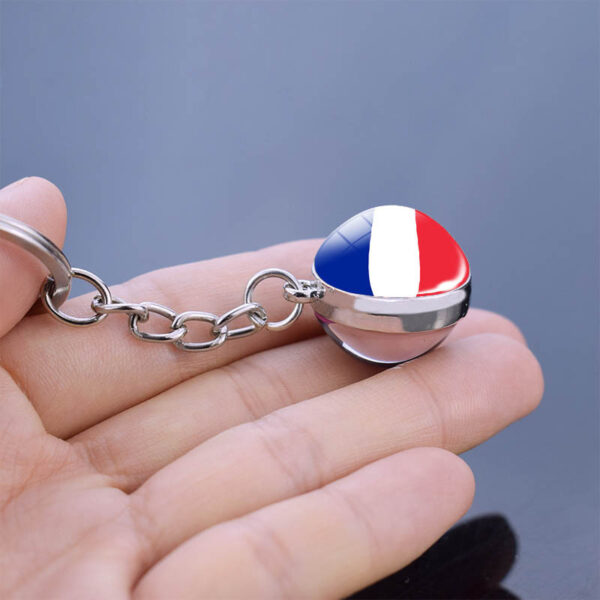 Wholesale Metal Keychain Egypt Flag Glass Ball Decorative Accessory
