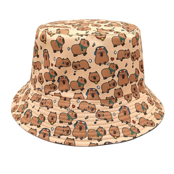 oly-36f8d4e04ff85de8893565f7836838e6 Wholesale Capybara Print Bucket Hat Sun Protection Casual Hat for Outdoor Everyday